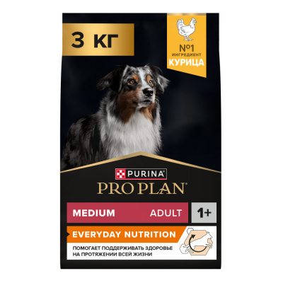 Purina Pro Plan Dog Optibalance Medium Adult Сухой корм для взрослых собак средних пород, с курицей, 3 кг