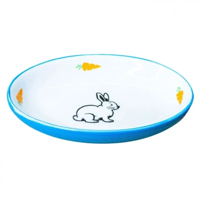 Миска Mr.Kranch керамическая для грызунов Зайчик Голубая 90 мл