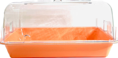 Клетка-террариум Зооэкспресс, для грызунов с метал. дверкой, 33х24х15, малый, оранжевый