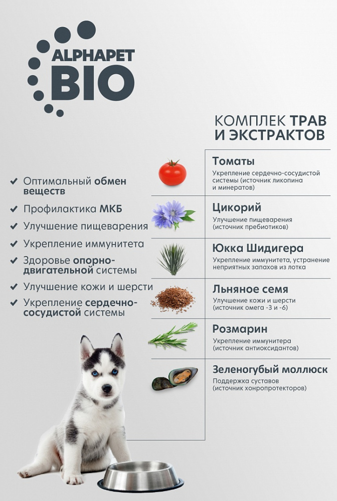 Сухой корм Альфа Пет для щенков крупных пород с 6 месяцев до 1,5 лет с Говядиной и рисом 12кг