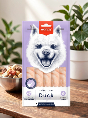 Крем лакомство для собак "нежное пюре" из утки 70 г. Wanpy Dog