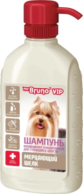 Шампунь-кондиционер для собак Мистер Бруно VIP плацентарный для струящейся шерсти "Мерцающий шелк"