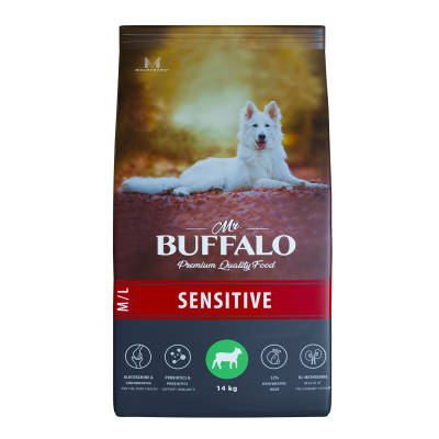Сухой корм Баффало SENSITIVE для собак средних и крупных пород Ягненок 14кг