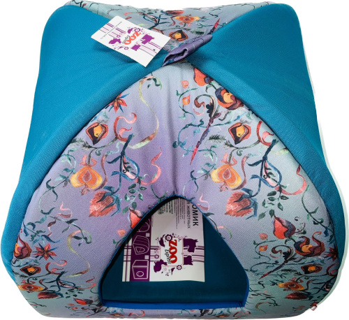 ЗООЭкспресс, Дом для животных вигвам "Дикие травы" 46х46х42 см бирюзовый, 721022