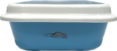 Зооэкспресс, Туалет МЕГАКИС с сеткой и рамкой, с рисунком 46*34,5*14 см, голубой