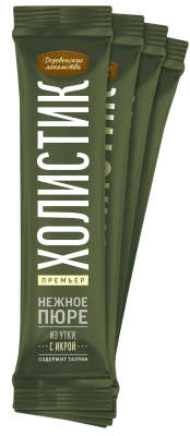 Деревенские лакомства Холистик Премьер 4 шт х10 г пюре для кошек из утки с икрой летучей рыбы
