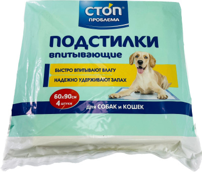 Экопром S206 СТОП проблема Подстилки впитывающие д/собак и кошек 60*90*4шт