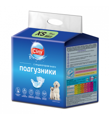 Подгузники Экопром Cliny K201 для собак и кошек XS 2-4кг 11шт