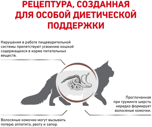 Сухой корм для кошек Royal Canin Gastrointestinal Hairball диетический корм для вывода шерсти  2 кг