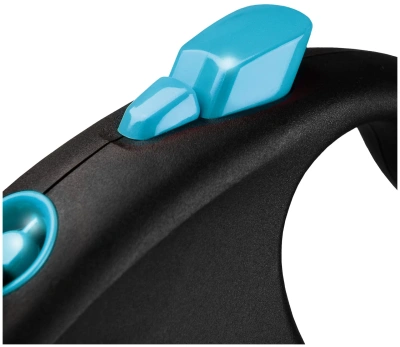 Рулетка Флекси (Flexi) Black Design M 5м до 20кг (трос) черно-голубая