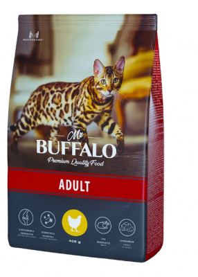 Mr.Buffalo Adult сухой корм для кошек с курицей 400г