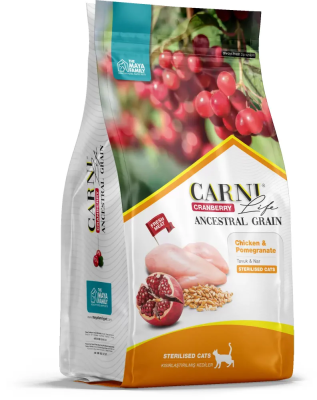 Сухой корм CARNI LIFE Sterilised для кошек курица с гранатом и клюквой 1,5кг