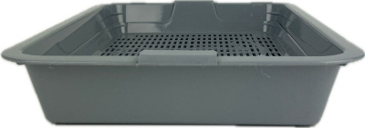 111104 Туалет КИТТИ для кошки с сеткой малый 32,5*23,5*5 см серый