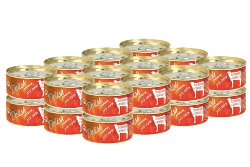 Влажный корм Delish premium  для собак говядина и ягнёнок 100 гр