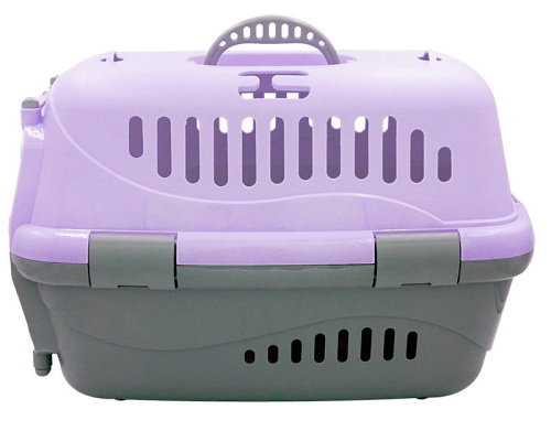 18412 переноска для животных "Турне" L АВИА с металлической дверцей 54,5*36*34 см фиолетовая