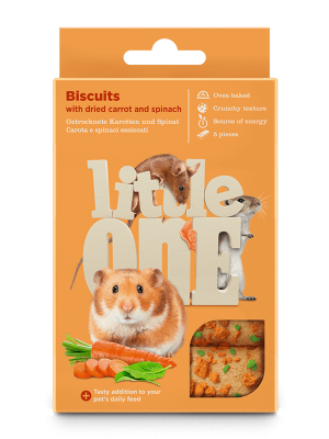 Лакомство Литтл Ван Бисквиты для мелких грызунов с морковью и шпинатом, 5х7 г