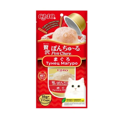 Лакомство INABA CIAO суфле для кошек Pon Churu Тунец Магуро 35г,  2шт