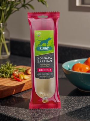 Колбаса вареная ТитБит Филейная лакомство для собак 150 г