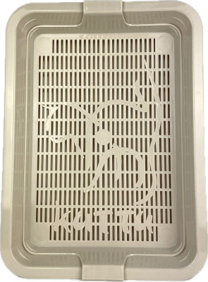 111101 Туалет КИТТИ для кошки с сеткой малый 32,5*23,5*5 см бежевый