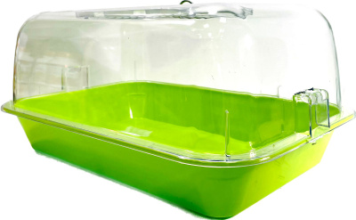 Клетка-террариум Зооэкспресс, для грызунов с метал. дверкой, 42х30,5х22,5 см, большой, зеленый