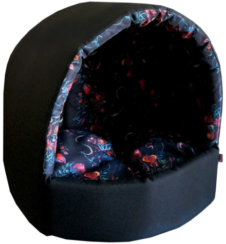 ЗООэкспресс, Дом для животных, эстрада "Дикие травы" мебельная ткань №1 35*31*31 см черный, 721113