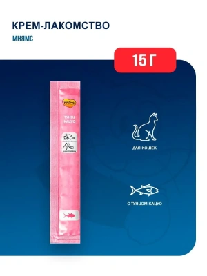 Крем-лакомство Мнямс для кошек тунец Кацуо 15г