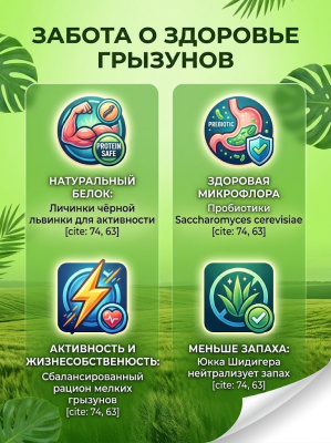 Корм Bambini Pets для крыс и мышей, 800 г 