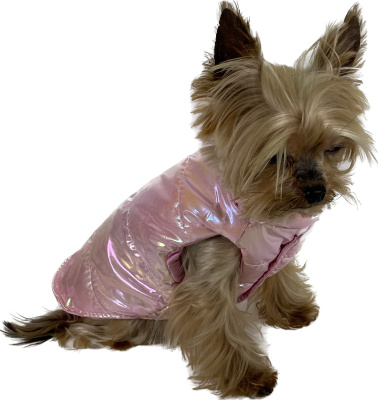 Зимняя водонепроницаемая куртка для питомцев перламутровая розовая S