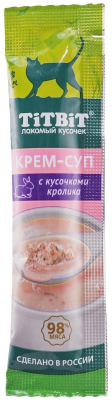 Лакомство для кошек Титбит крем-суп с кусочками кролика 10 г