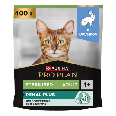 Purina PRO PLAN STERILISED Сухой корм для стерилизованных кошек, с кроликом, 400гр 