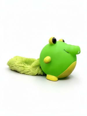 Игрушка для собак Mr.Pet  Крокодил с плюшевым хвостом, винил, 9,5см