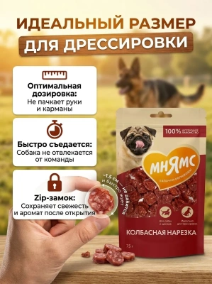 Лакомство Мнямс На каждый день для собак Колбасная нарезка 75 г 