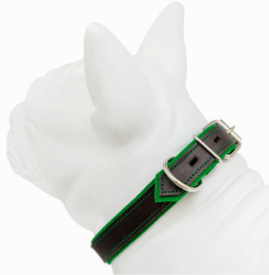 Ошейник 1415КЗ SUOMI LINE 1сл 35 мм длина 50-60 см коричневый/зеленый фетр