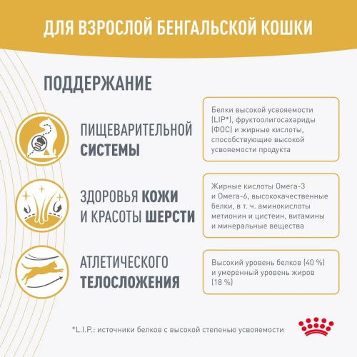 Сухой корм Royal Canin Bengal Adult для взрослых кошек бенгальской породы (Бенгал эдалт) 2 кг