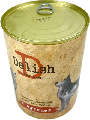Влажный корм Delish для собак курица 400 гр