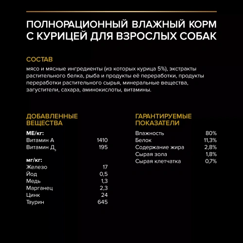 Влажный корм PRO PLAN для собак мелких пород склонных к набору веса, с курицей в соусе, 26х85 г