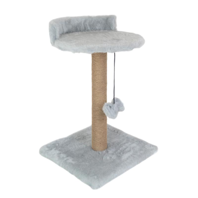 Моськи-Авоськи Когтеточка столбик с лежанкой 35*35*h55см мех, светло-серая