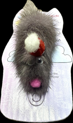 Новогодний подарок GoSi Игрушка для кошек "Мышь норка M" 5см sh-07048NY