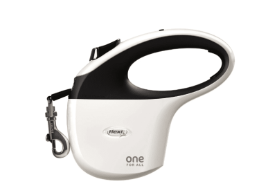 Поводок-рулетка Flexi One For All tape 5 м, 30кг, бело/черная