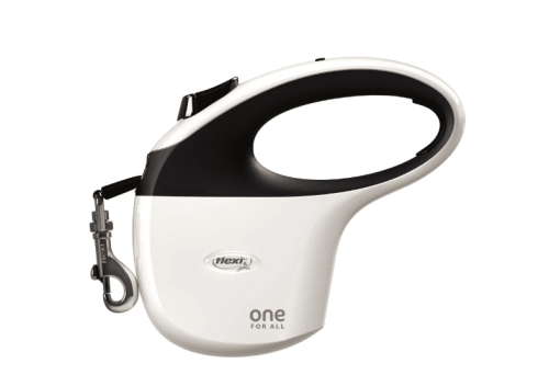 Поводок-рулетка Flexi One For All tape 5 м, 30кг, бело/черная