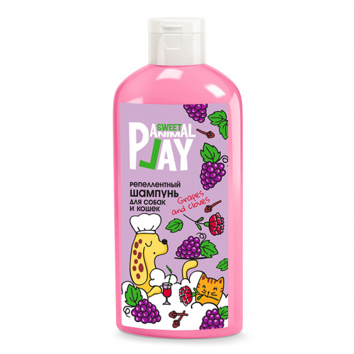 Animal Play Sweet Шампунь д/собак и кошек антипаразитарный Виноград и гвоздика 300мл