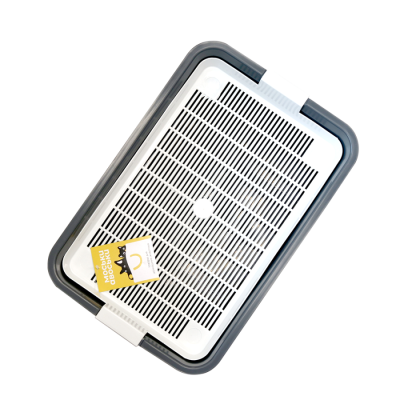 Туалет для кошек Моськи-Авоськи с сеткой, 40*26*6,5 см, серый