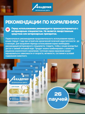 Влажный корм Академия для кошек при заболевании почек  26*85 г