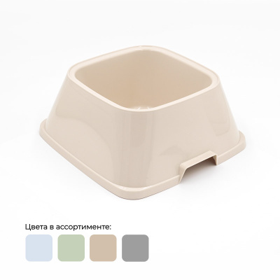 Миска квадратная для собак 2,0 л пластмассовая