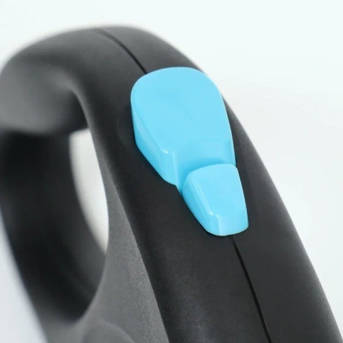 Рулетка Флекси (Flexi) Black Design S 5м до 12кг (трос) черно-голубая