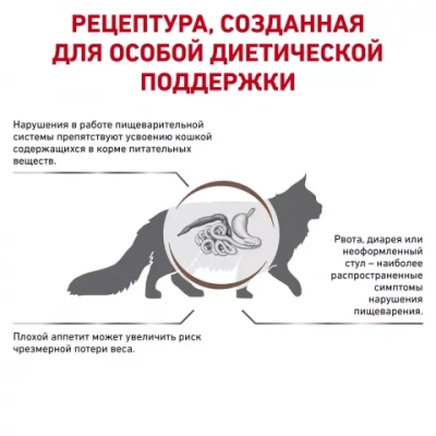 Сухой корм Royal Canin Gastrointestinal для взрослых кошек, при расстройствах пищеварения 350 г