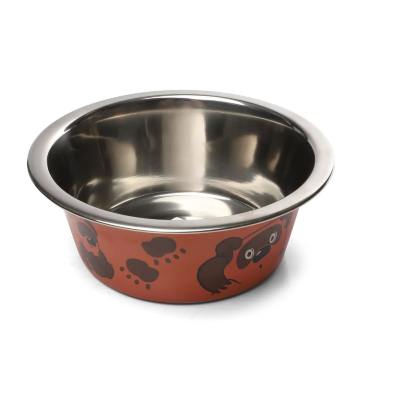 Миска для животных Triol СОЮЗМУЛЬТФИЛЬМ "Пожужжим" металлическая двойная на подставке, 2х0.35л