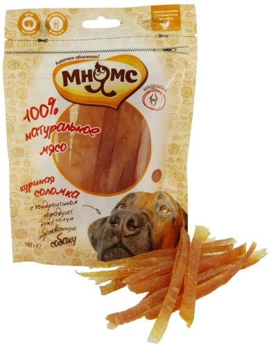 Лакомство для собак Мнямс куриная соломка с хондроитином 100 гр