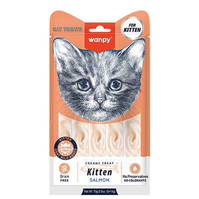 Лакомство для котят «нежное пюре» из лосося 70 г Wanpy Cat 