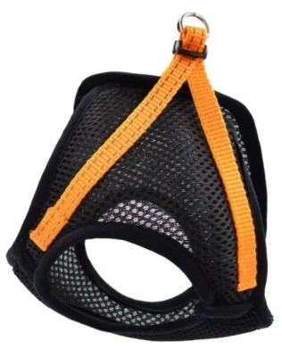 Шлейка FRESH LINE жилет XS капрон, светоотражающая нить, сетка, черная с апельсиновым